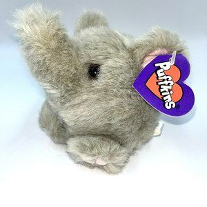 Vtg 90s Puffkins Elly the Elephant Gray Plush  4" Stuffed Animal Plushie Stuffy